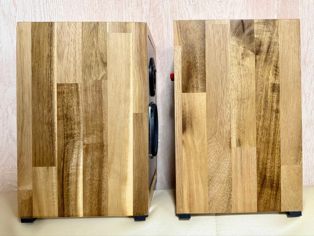 ブックシェルフ型2wayスピーカー （ペア）レッド/ウッド