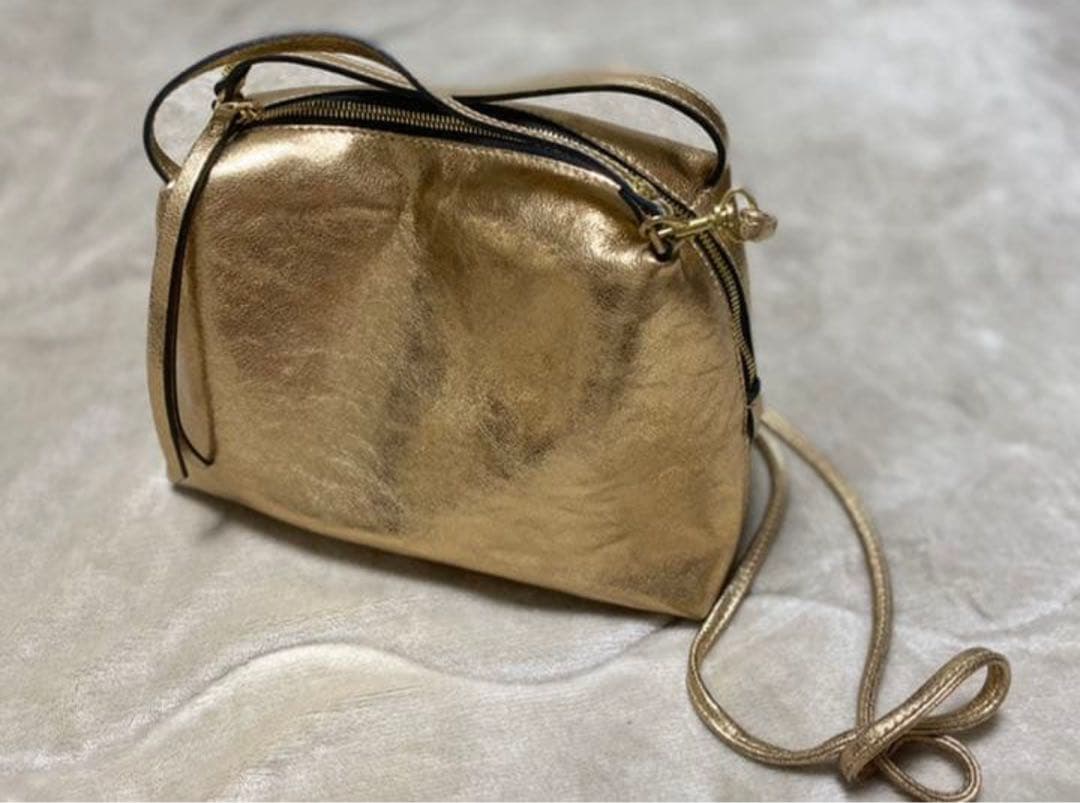 ジャンニキャリーニ アルファM ゴールド 斜めがけ ショルダーバッグ