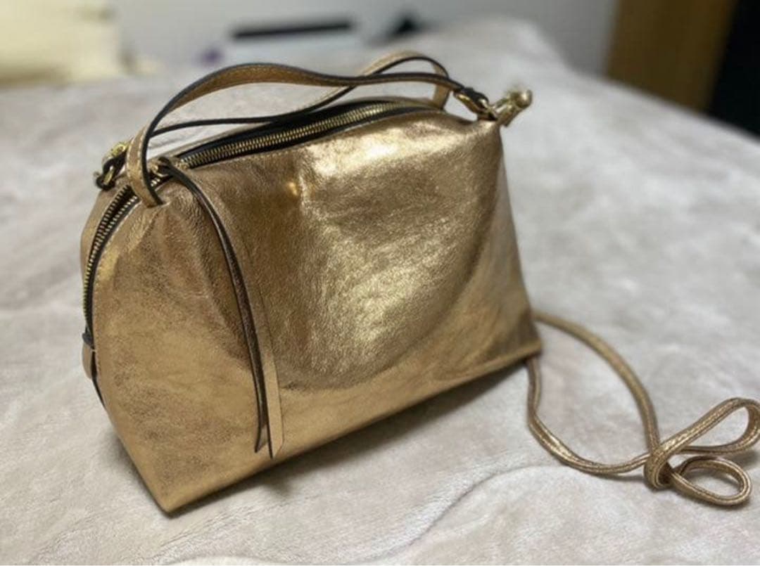 ジャンニキャリーニ アルファM ゴールド 斜めがけ ショルダーバッグ