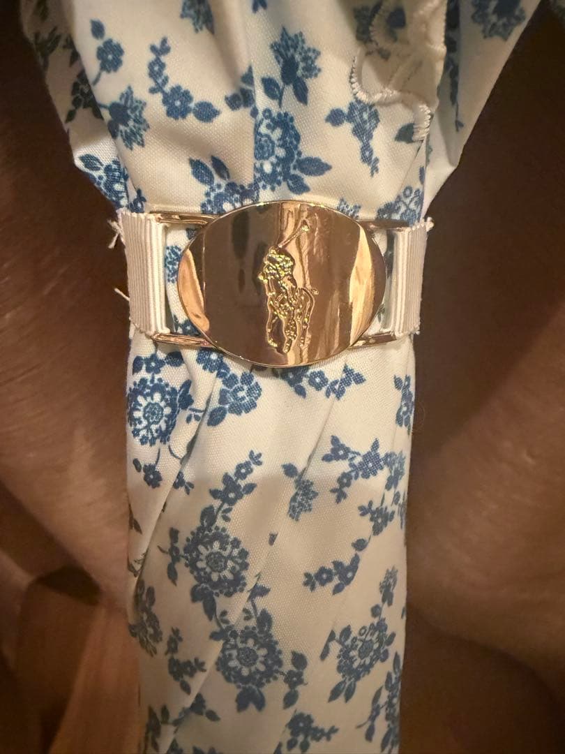 専用です！ラルフローレン　青い花柄の日傘 木製ハンドル