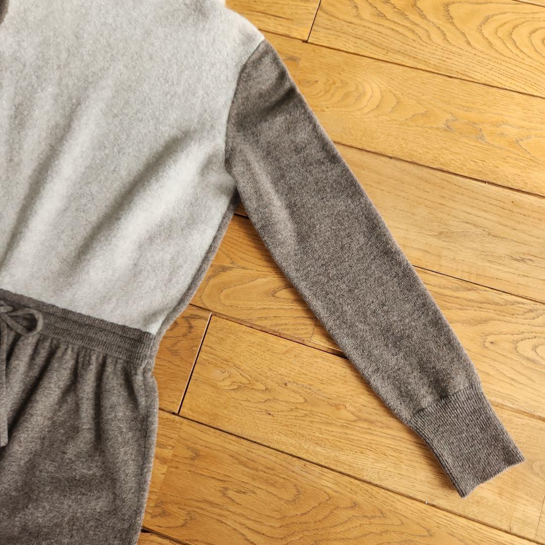 ダーマコレクション　上質カシミヤ　モックネック　ロングニットワンピースM