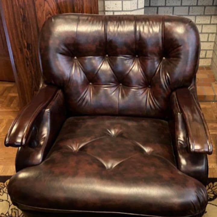 ☆1人がけソファ1個　青栁の椅子　大分県　こげ茶　茶　昭和レトロ