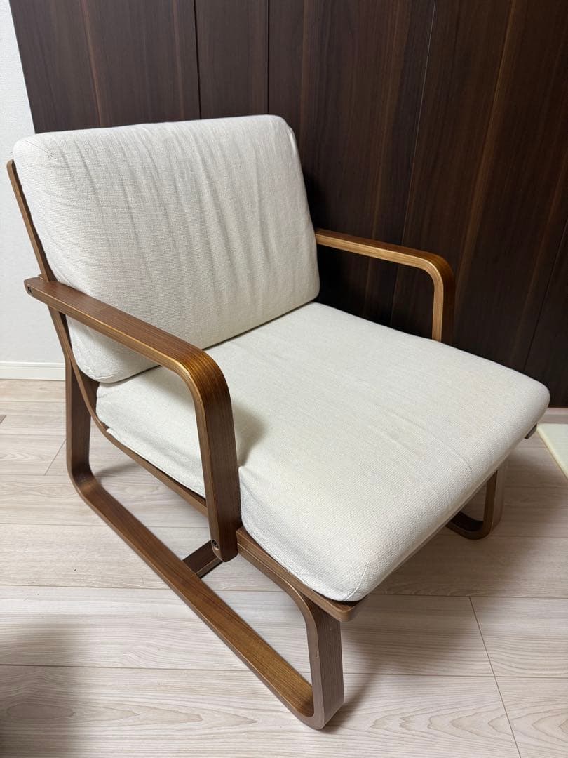 送料込【ウォールナット】リビングでもダイニングでもつかえるソファチェア