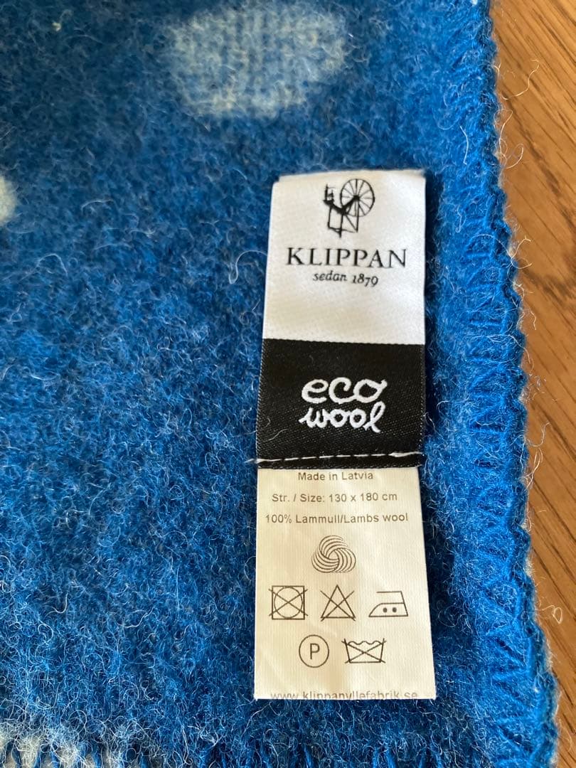 【クリーニング済】クリッパン　ミナペルホネン エコウールブランケット　毛布