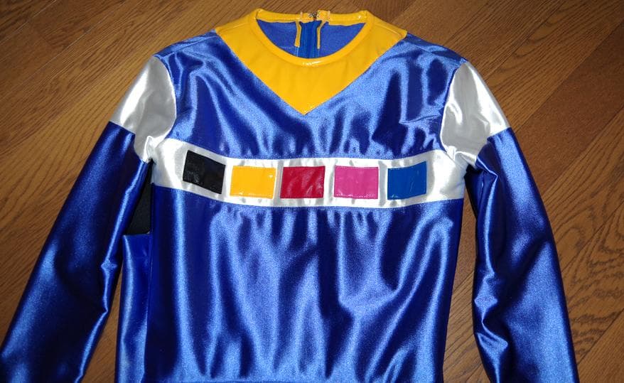 電磁戦隊メガレンジャー　メガブルー　スーツ　アトラク　レプリカマスク