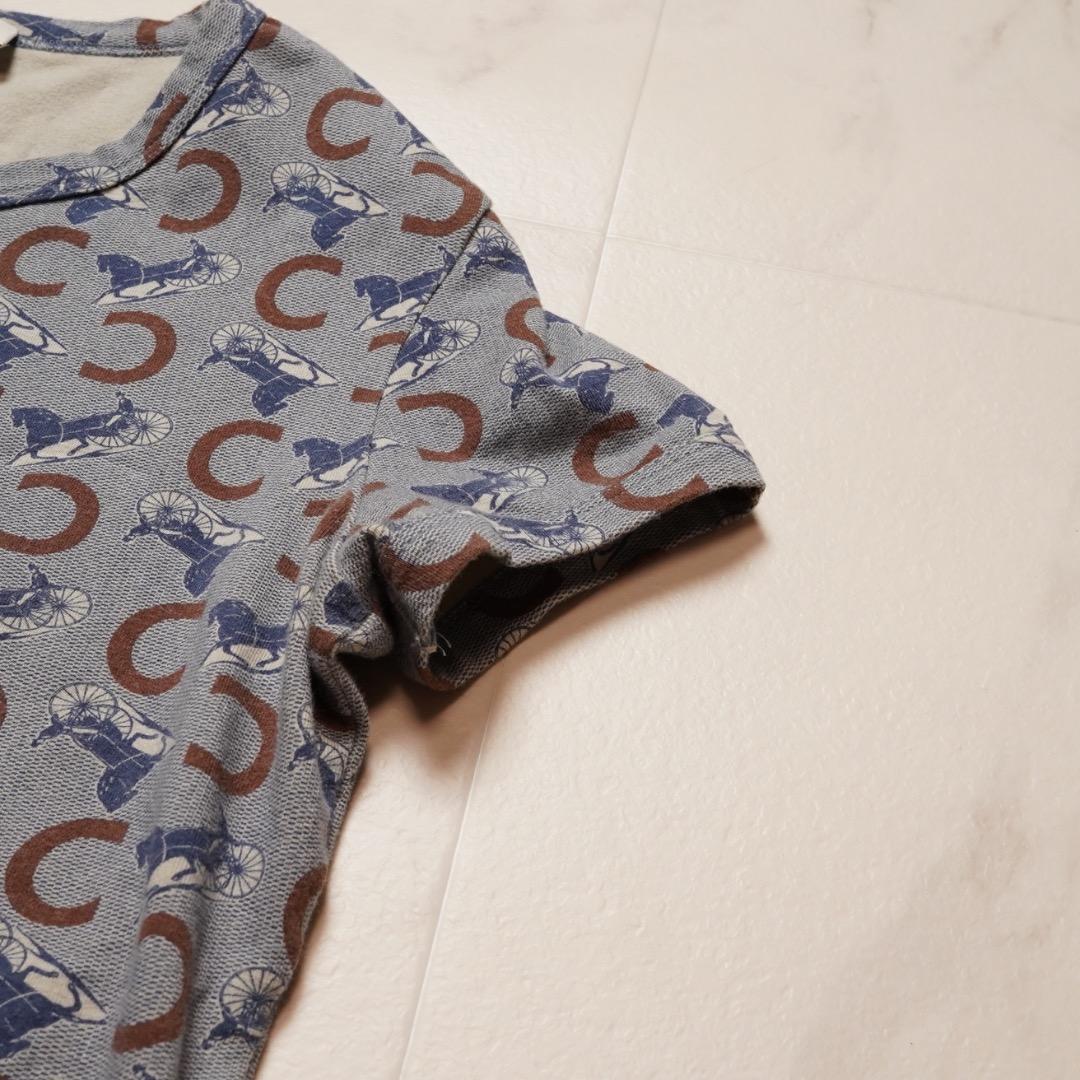 CELINE Tシャツ コットン ブルー #S 総柄