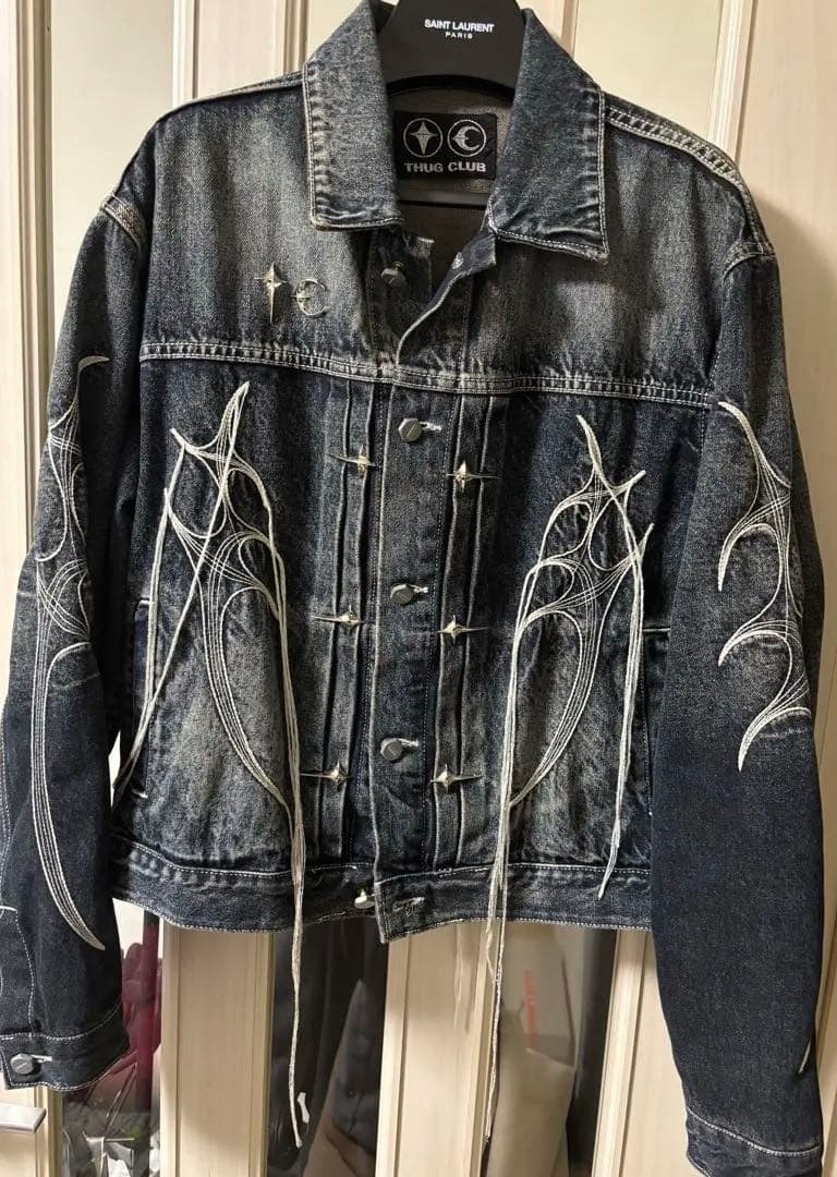 な*み様 ENHYPENニキ着用サグクラブ トライバルツリーデニムジャケット　サ