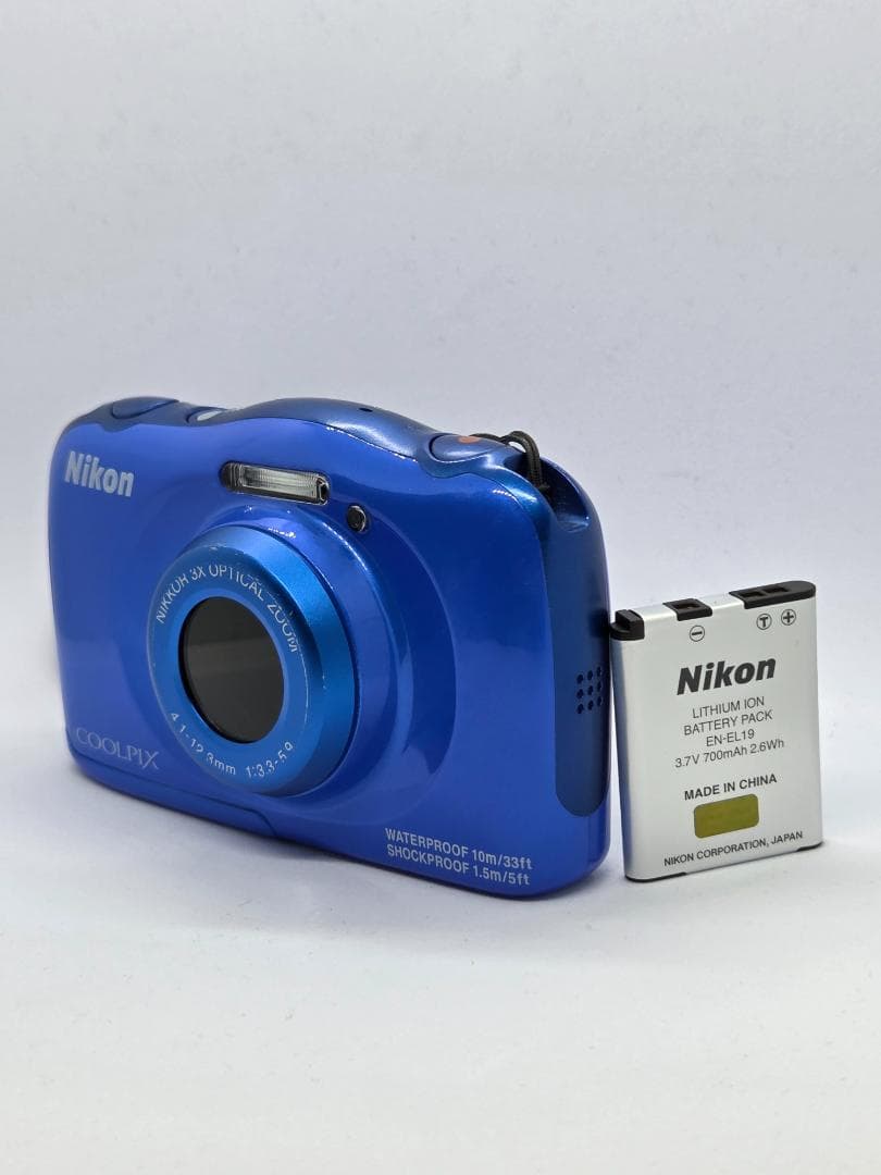 【美品】【スマホ転送OK】ニコン Nikon COOLPIX S33 ブルー