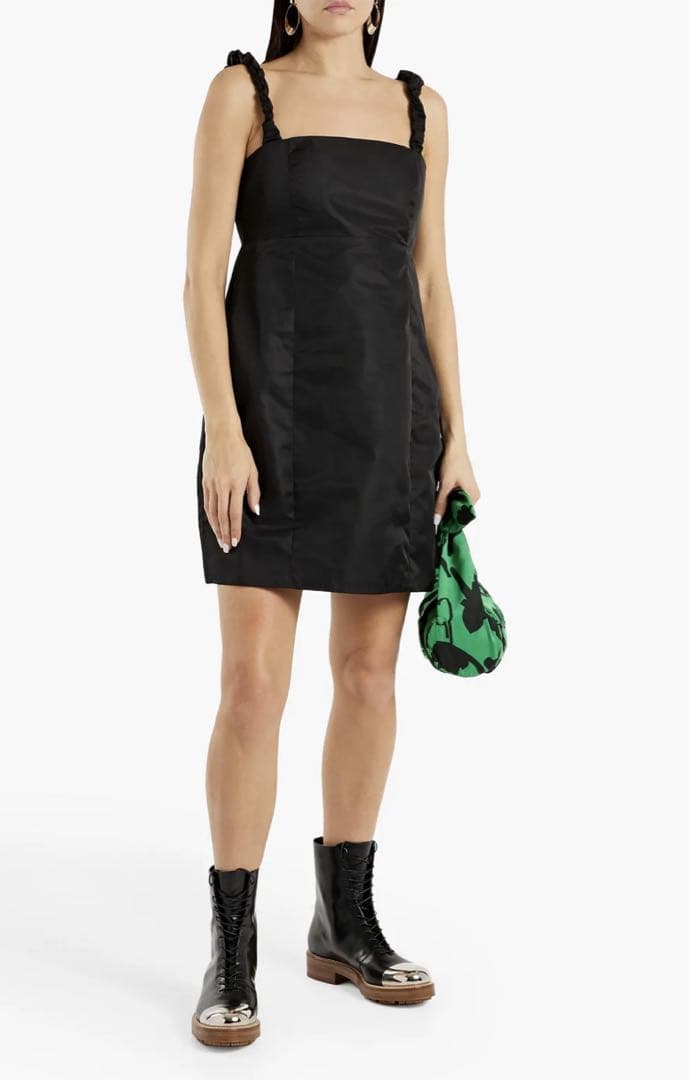 GANNI ナイロンサテンミニドレス