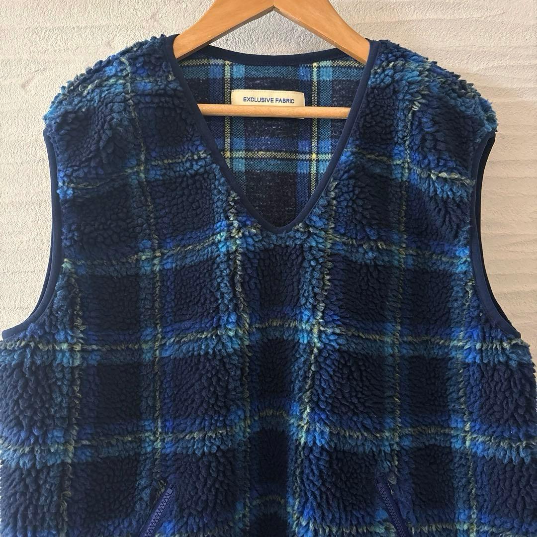 ビームスボーイ★ボーイジャカードボアプルオーバーベスト23FWブルーt2508