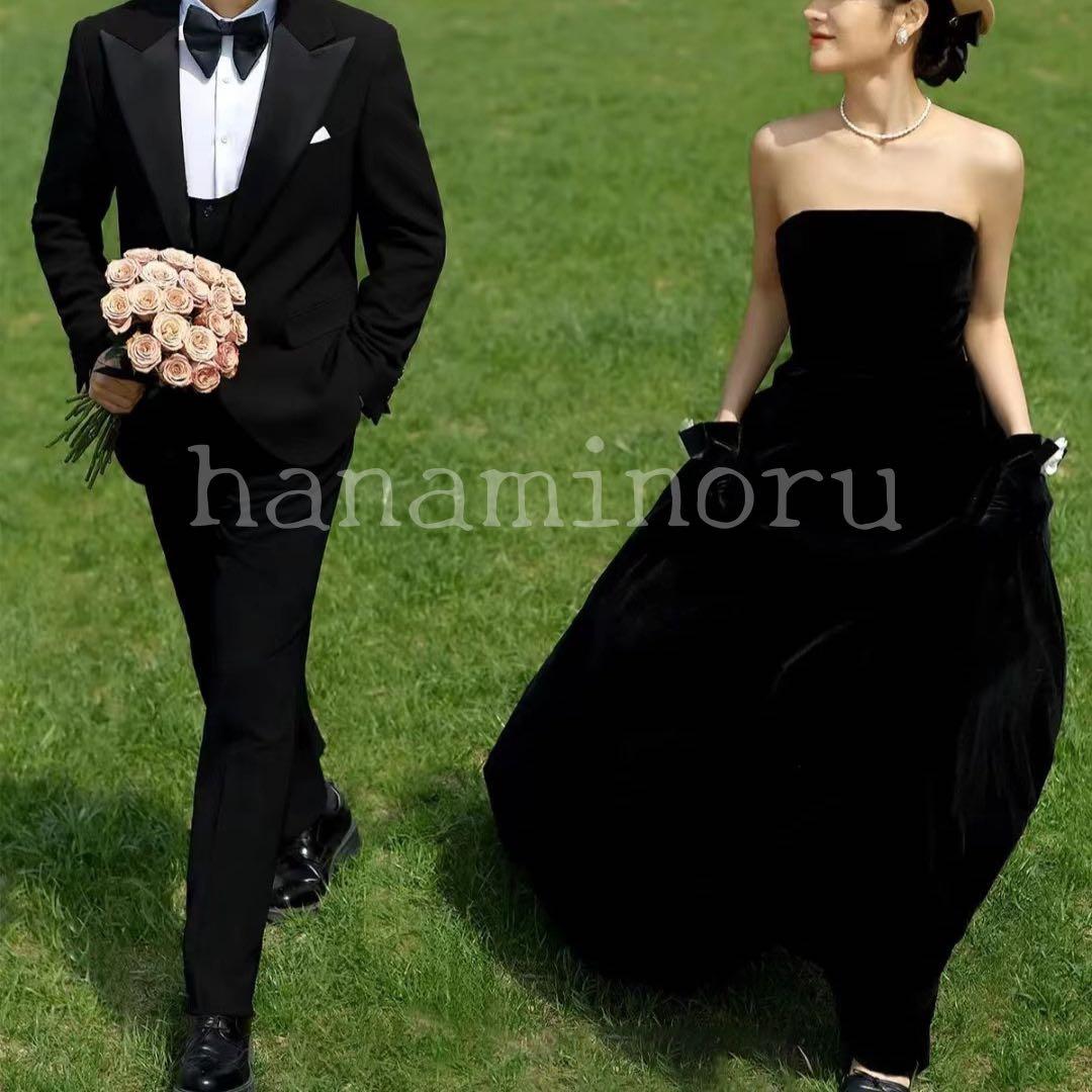 黒　ドレス　前撮り　二次会　街撮り　お色直し　披露宴　パーティー　セルフフォト