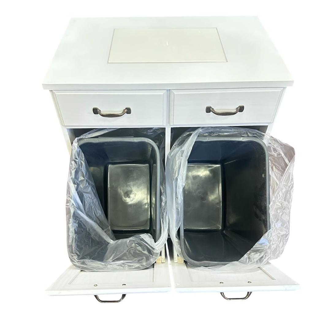 【新品・未使用】　天板タイル　ダストボックス　ゴミ箱 ホワイト