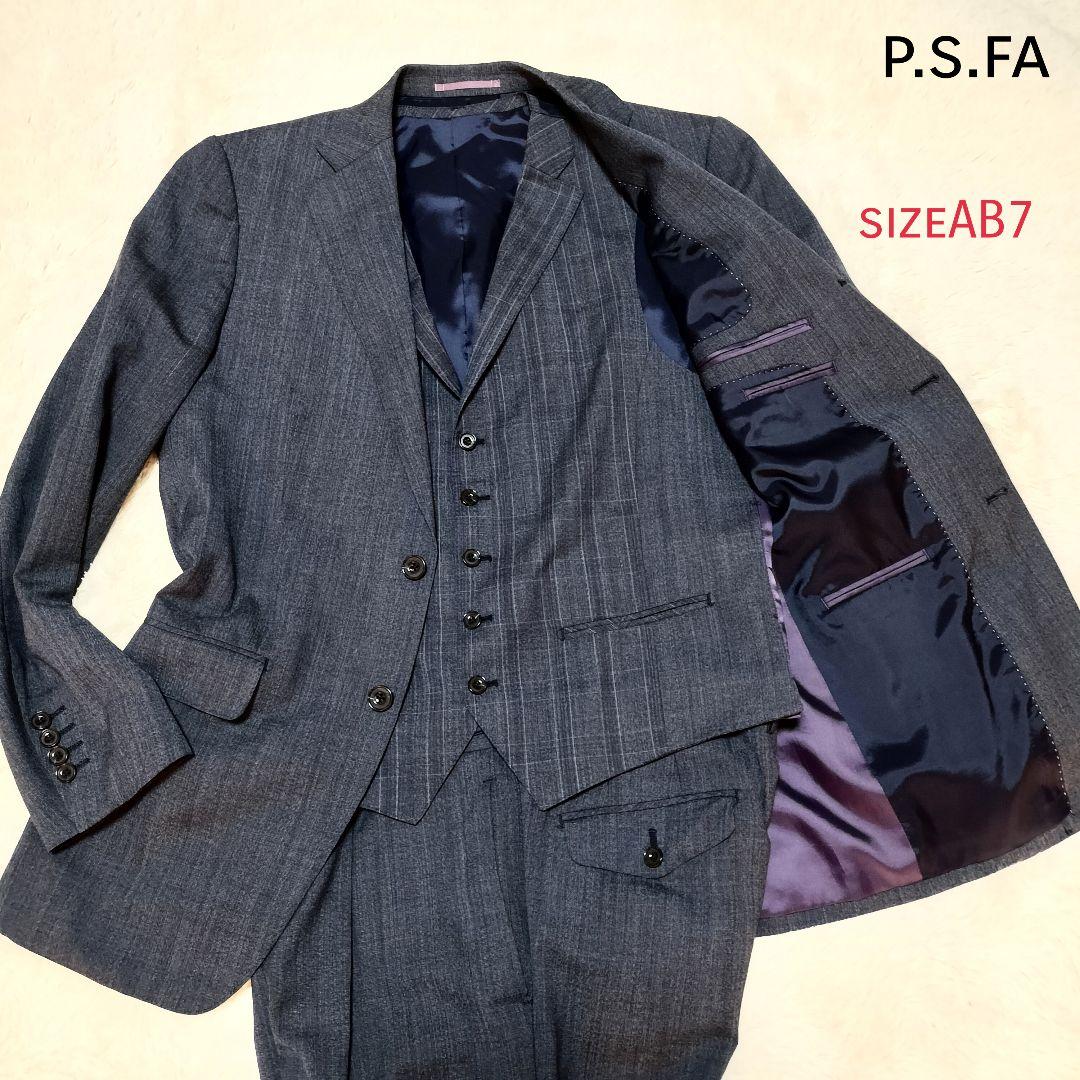 【極美品】パーフェクトスーツファクトリー 3ピース2Bシングルスーツセットアップ