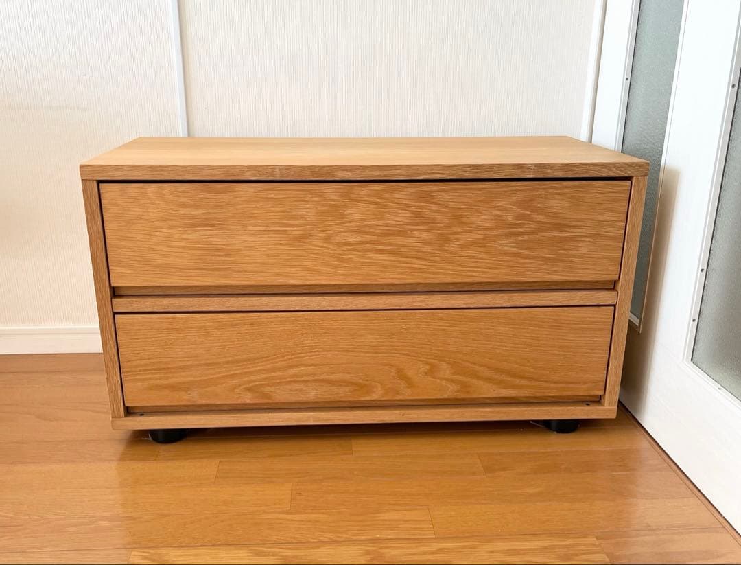 無印良品 スタッキングキャビネット オーク材 引き出し付き
