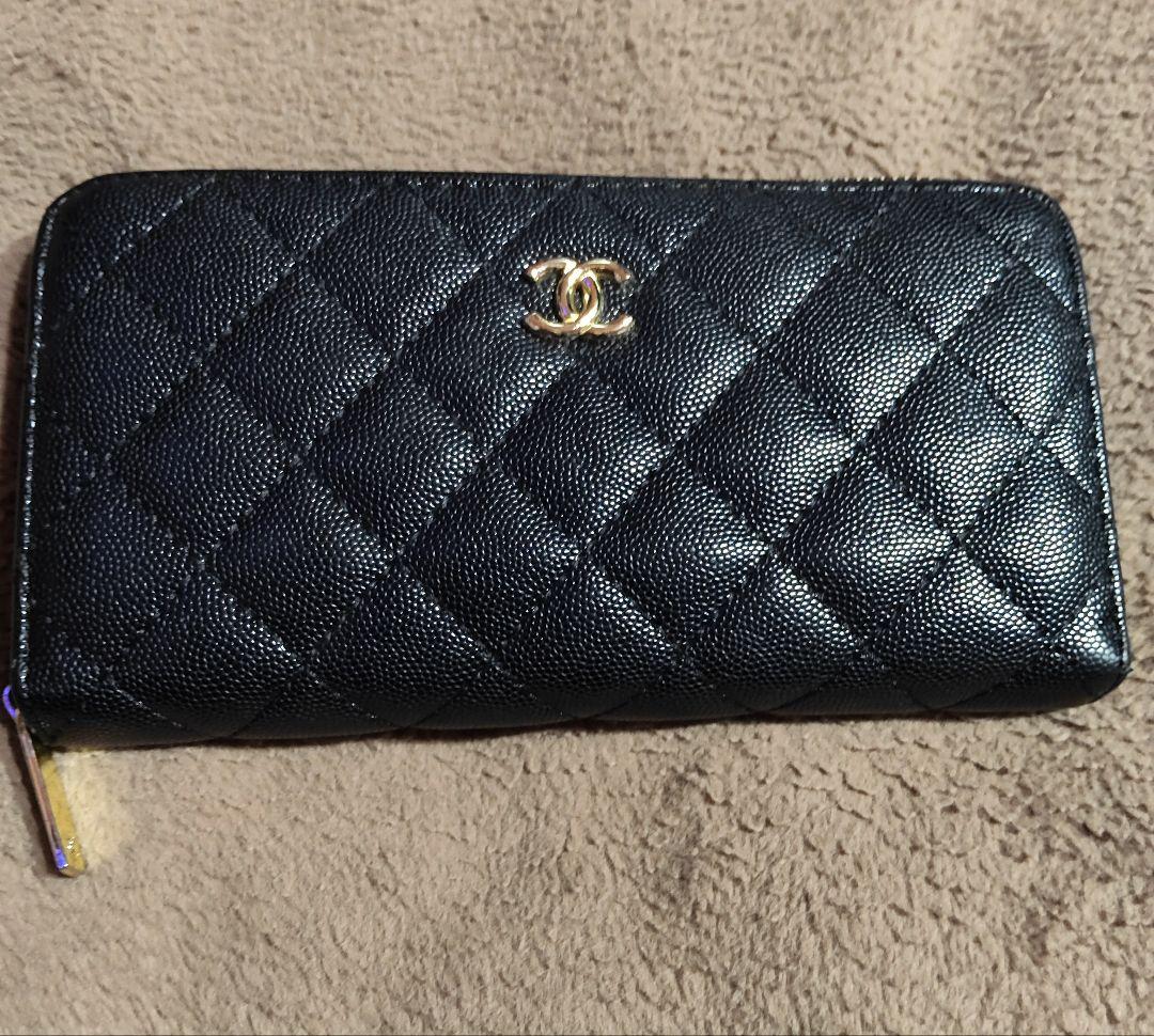 キルティングブラック 長財布