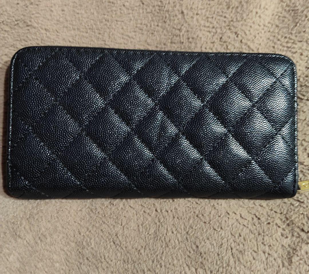 キルティングブラック 長財布