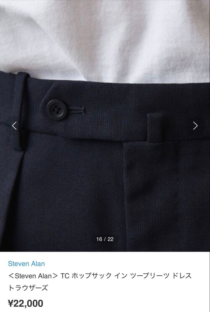 【美品】Steven Alan ホップサック ツープリーツ ドレス トラウザーズ