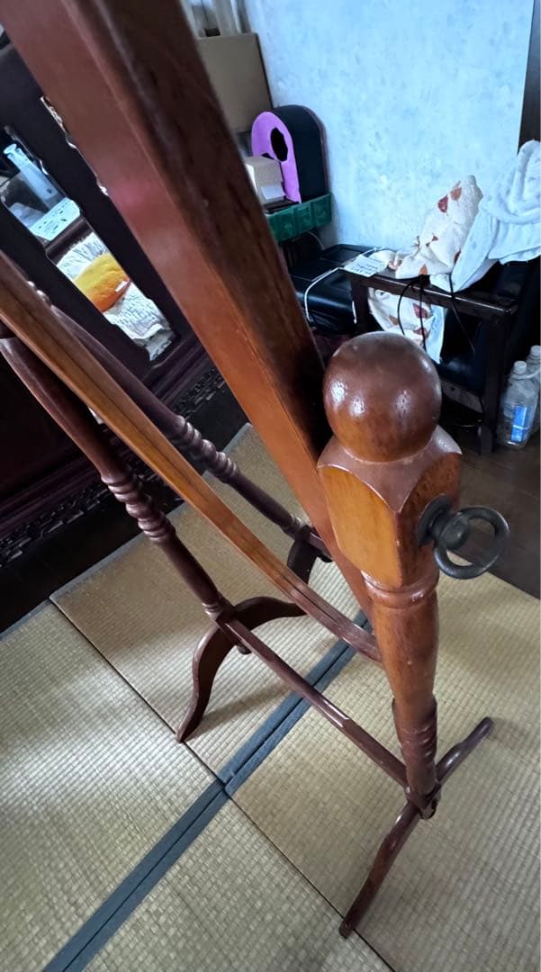 オーバル型 姿見 全身鏡 ミラー 当時物 ヴィンテージ クラッシック ブラウン