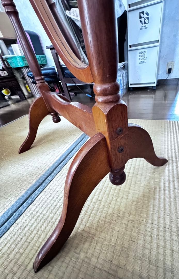 オーバル型 姿見 全身鏡 ミラー 当時物 ヴィンテージ クラッシック ブラウン