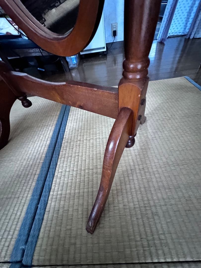 オーバル型 姿見 全身鏡 ミラー 当時物 ヴィンテージ クラッシック ブラウン