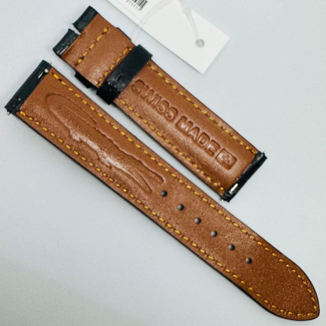 2805#19mm-18mmブラック★本物クロコダイルレザーベルト★スイス製