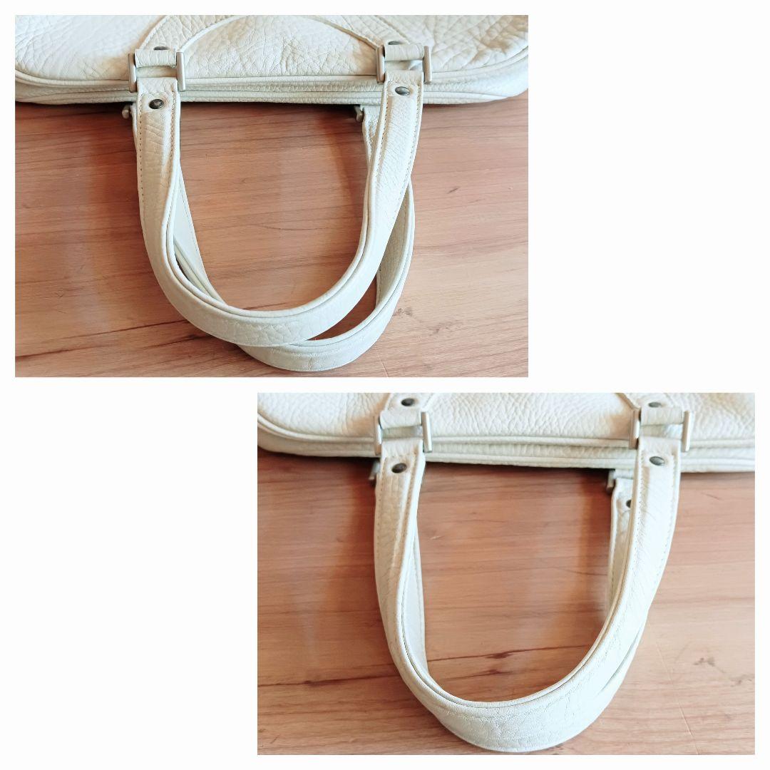 美品 ジャックルコー リスボン レザー トートバッグ 鞄 白 レディース メンズ