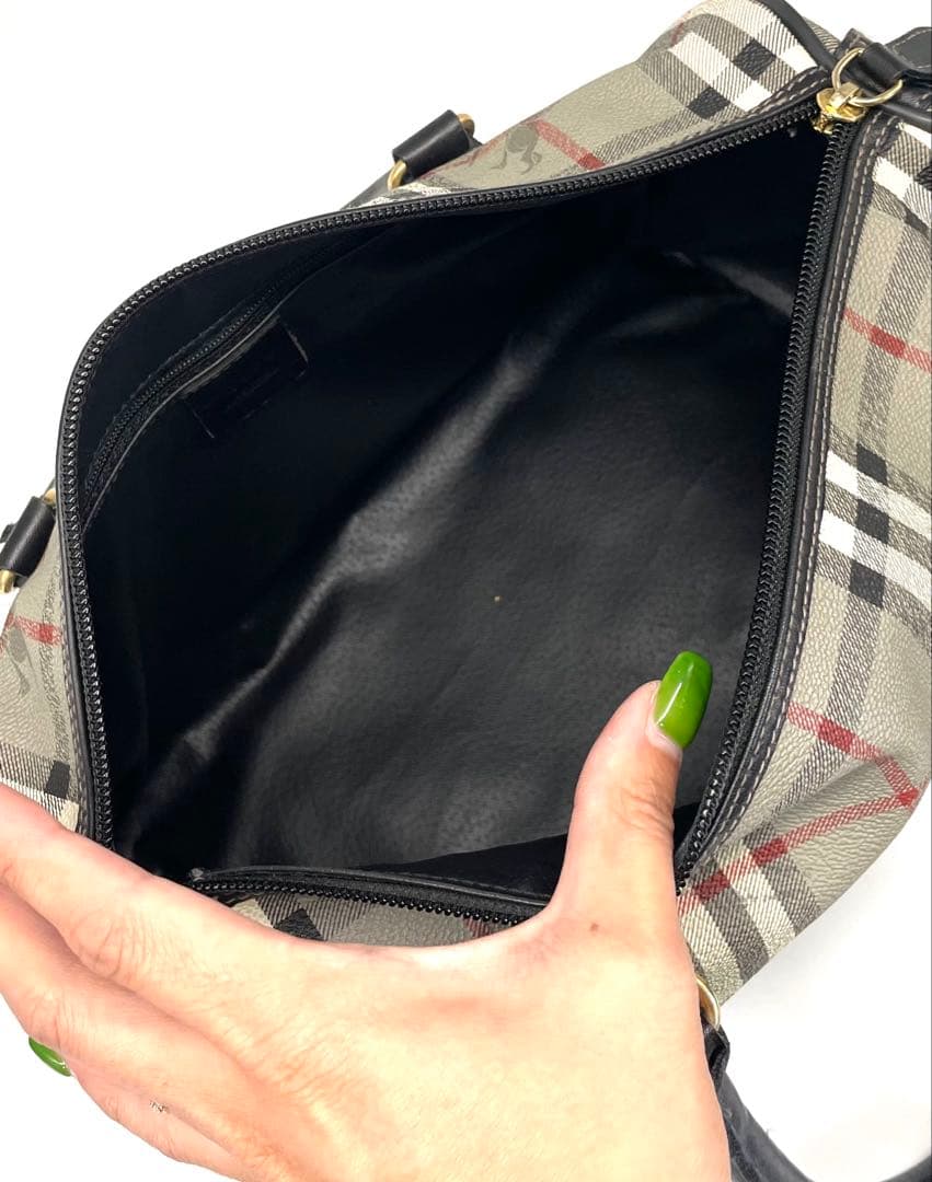 BURBERRY バーバリー ノバチェック ハンドバッグ ミニボストン グレー