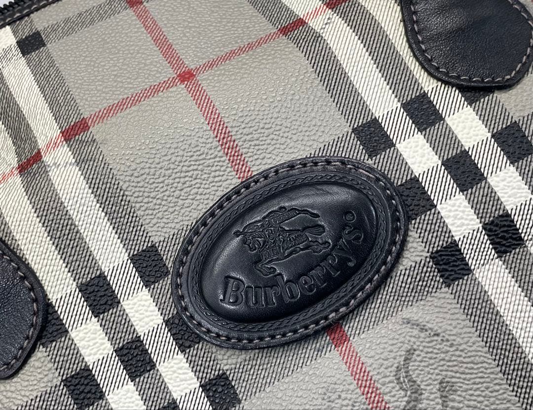 BURBERRY バーバリー ノバチェック ハンドバッグ ミニボストン グレー