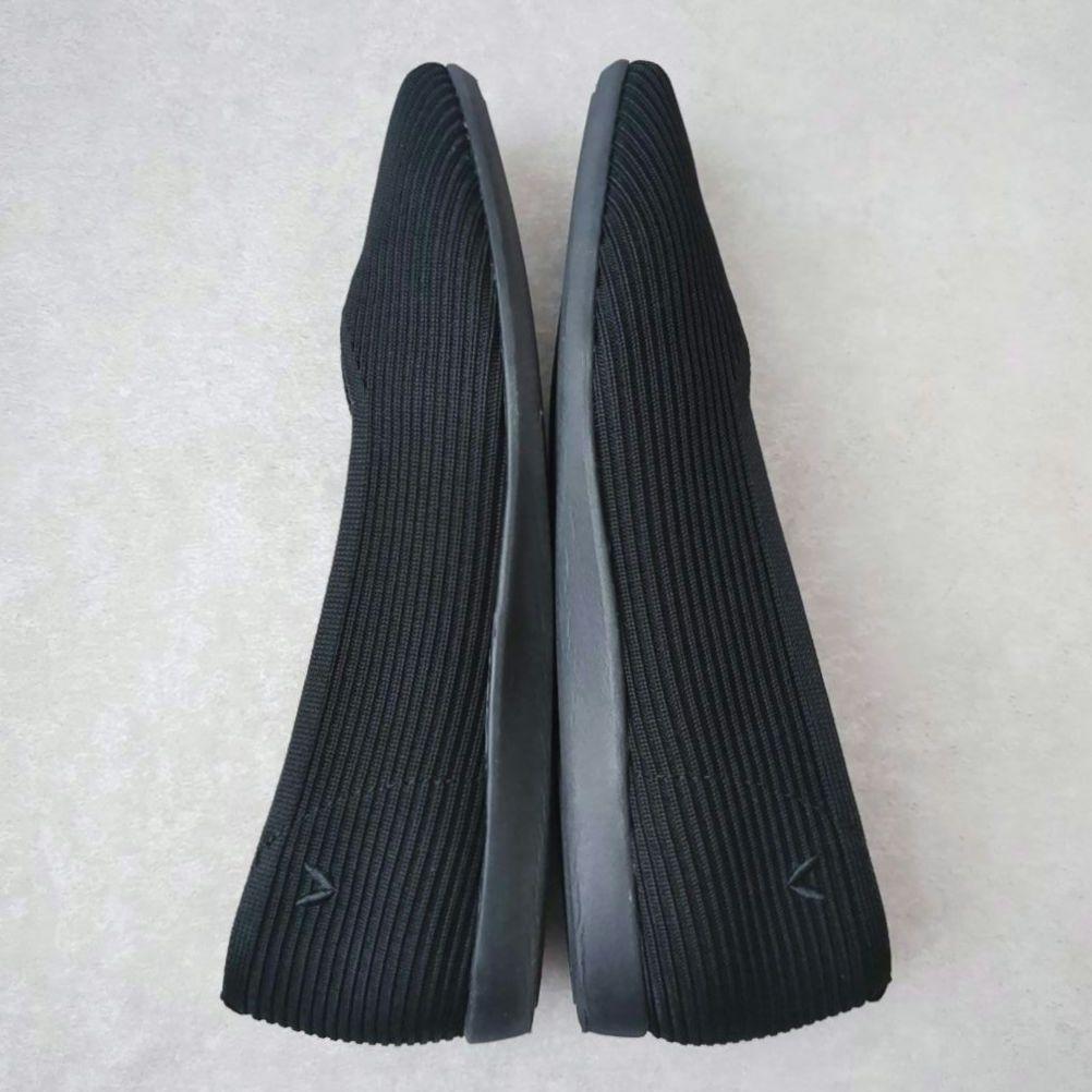 VIVAIA フラットシューズ　ニットパンプス スクエアトゥ 黒　ビバイア