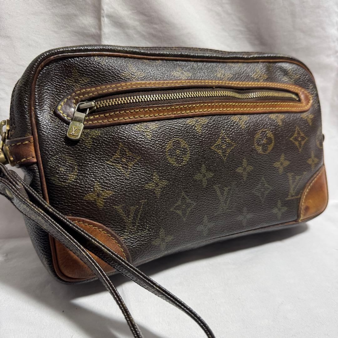 高級　ルイヴィトン　セカンドバッグ　マルリードラゴンヌ　ブラウン