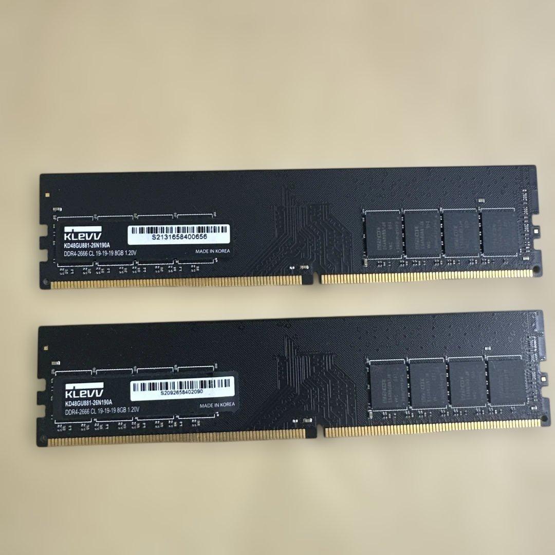 ⑦ 各社DDR4　16GB　（8GB*2）