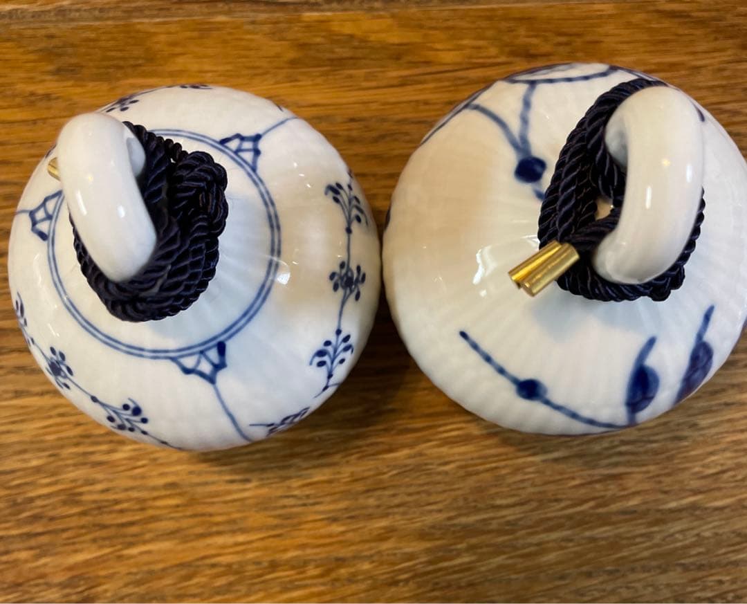 ロイヤルコペンハーゲン　オーナメント　ブルーフルーテッドプレイン&メガ