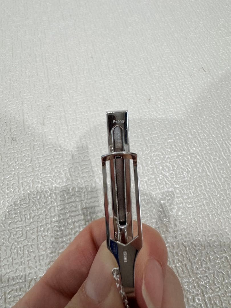 【希少・Pt900】プラチナ ネクタイピン チェーン付き メンズ フォーマル
