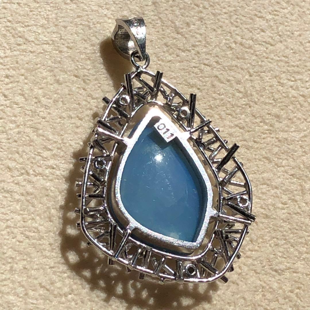 更紗✩です　ダイヤ付き 天然オパール プラチナ ペンダント チャーム 美品