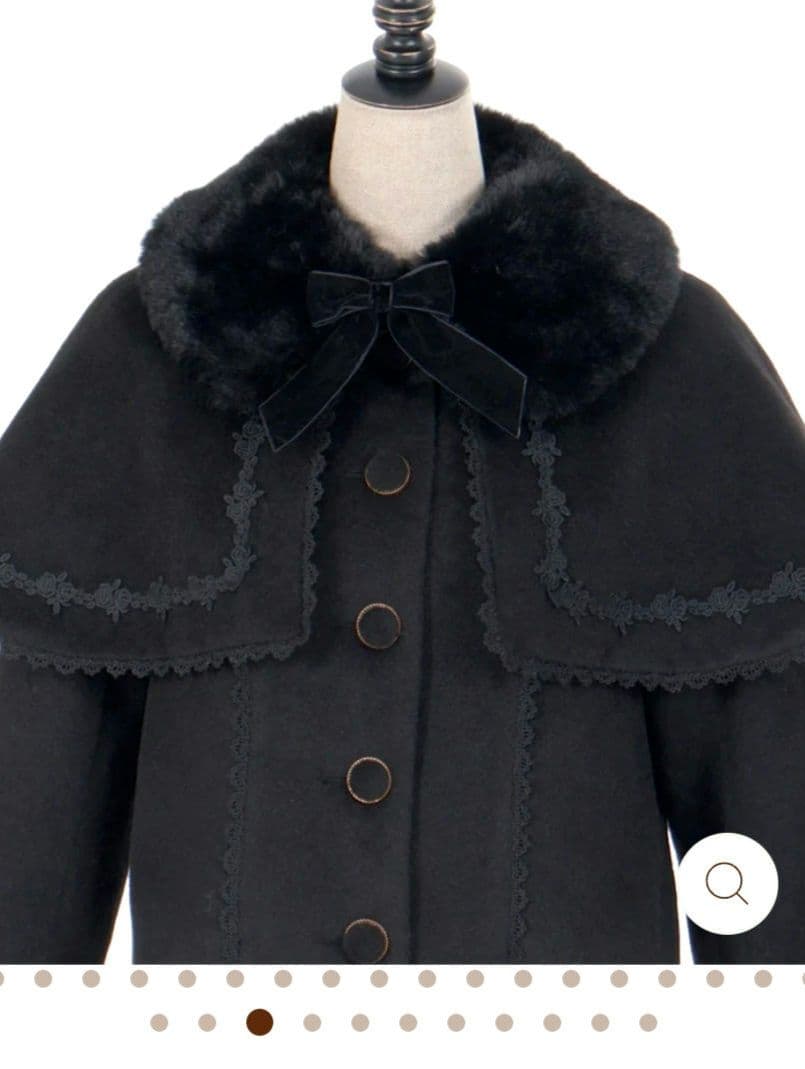 【美品】axes femme kawaii ケープ付ショートコート black