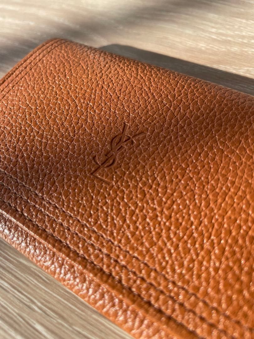 Yves Saint Laurentイブサンローラン シュリンクレザー 名刺入れ