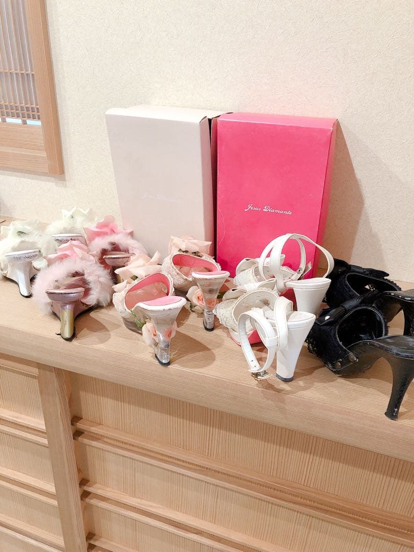 ジーザスディアマンテ 薔薇ミュール リボンミュール サンダル 姫