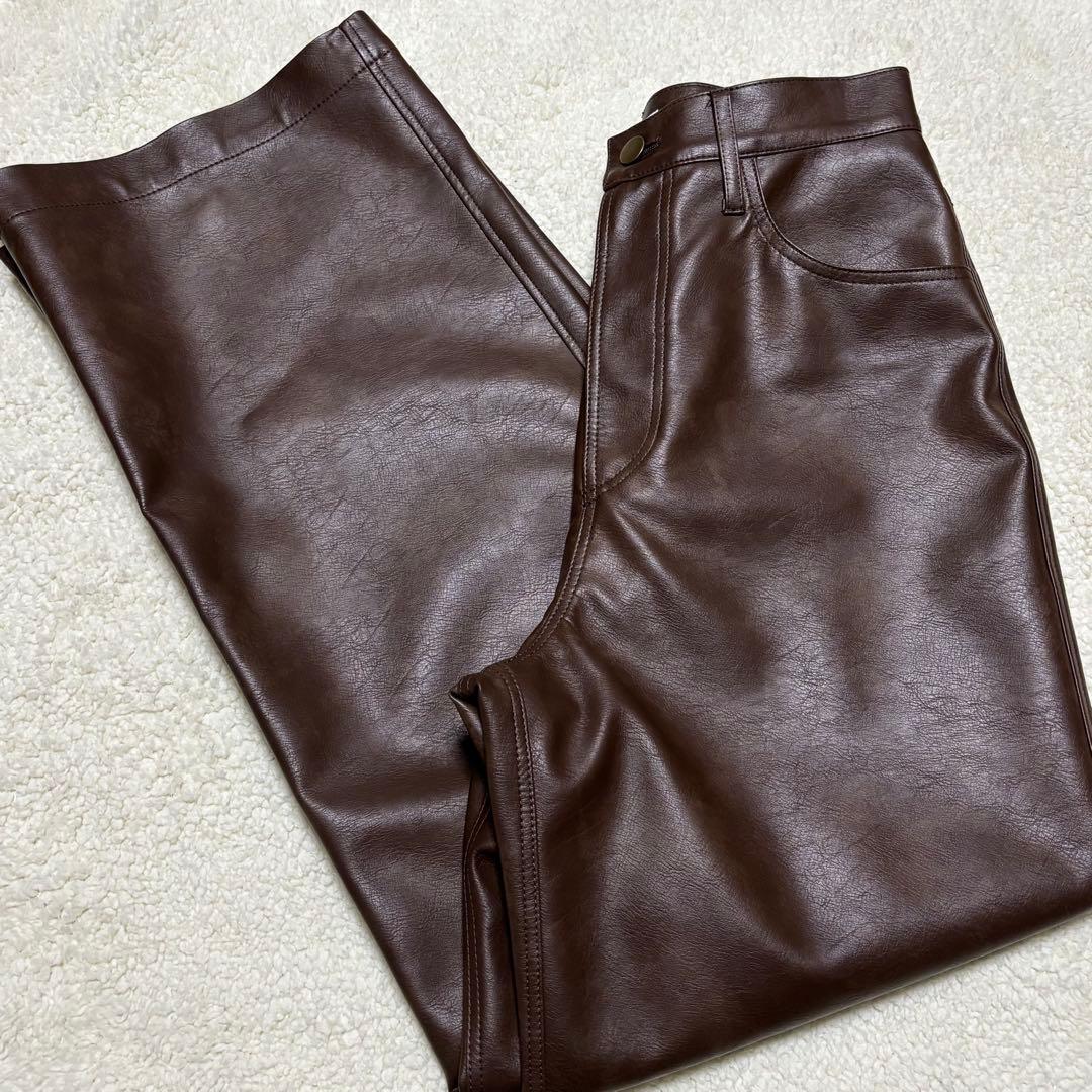 MYNE レザーパンツ ブラウン Mサイズ なぐもふうか