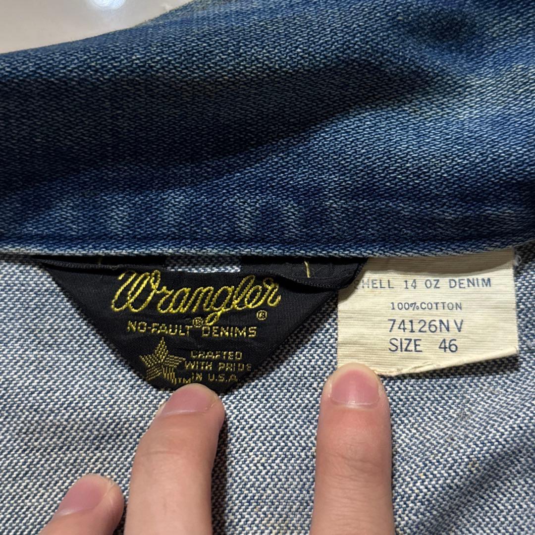 80's Wrangler ラングラー 74126NV デニムジャケット 46