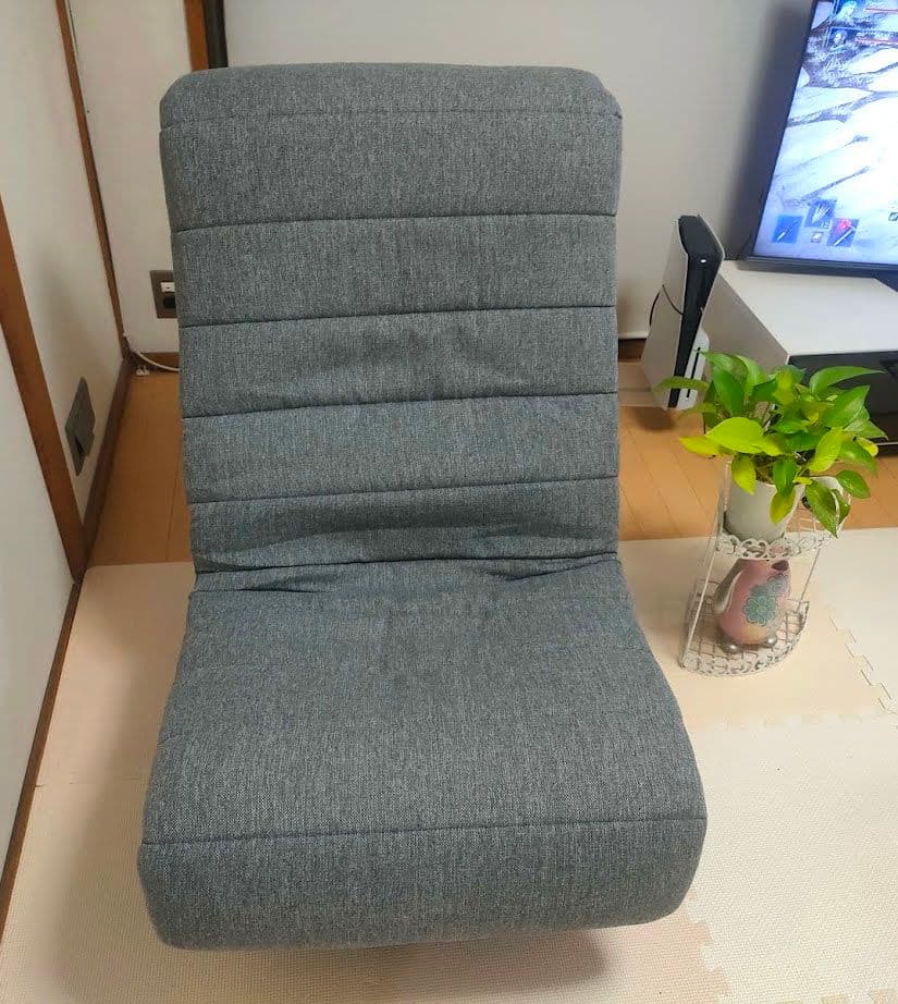 埋もれる座り心地の回転ソファ グレー SRK-GY 座椅子