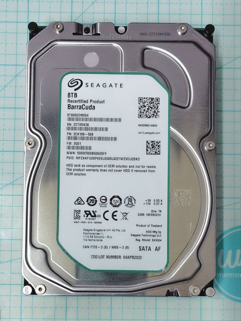 Seagate BarraCuda 8TB 3.5インチ 中古 ジャンク