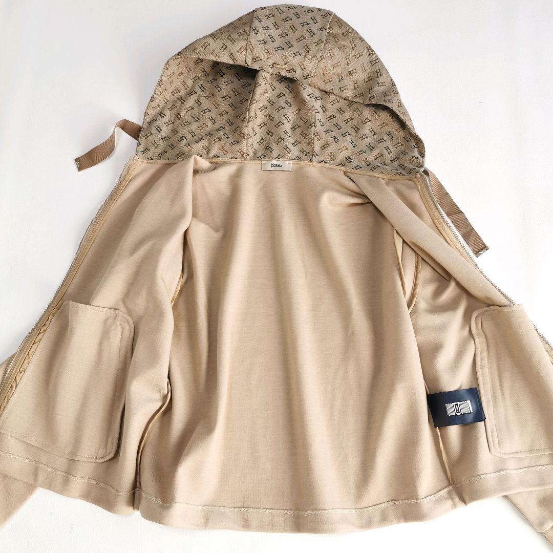 【美品✨】ヘルノ モノグラム フーデッドカーディガン キャメル 42