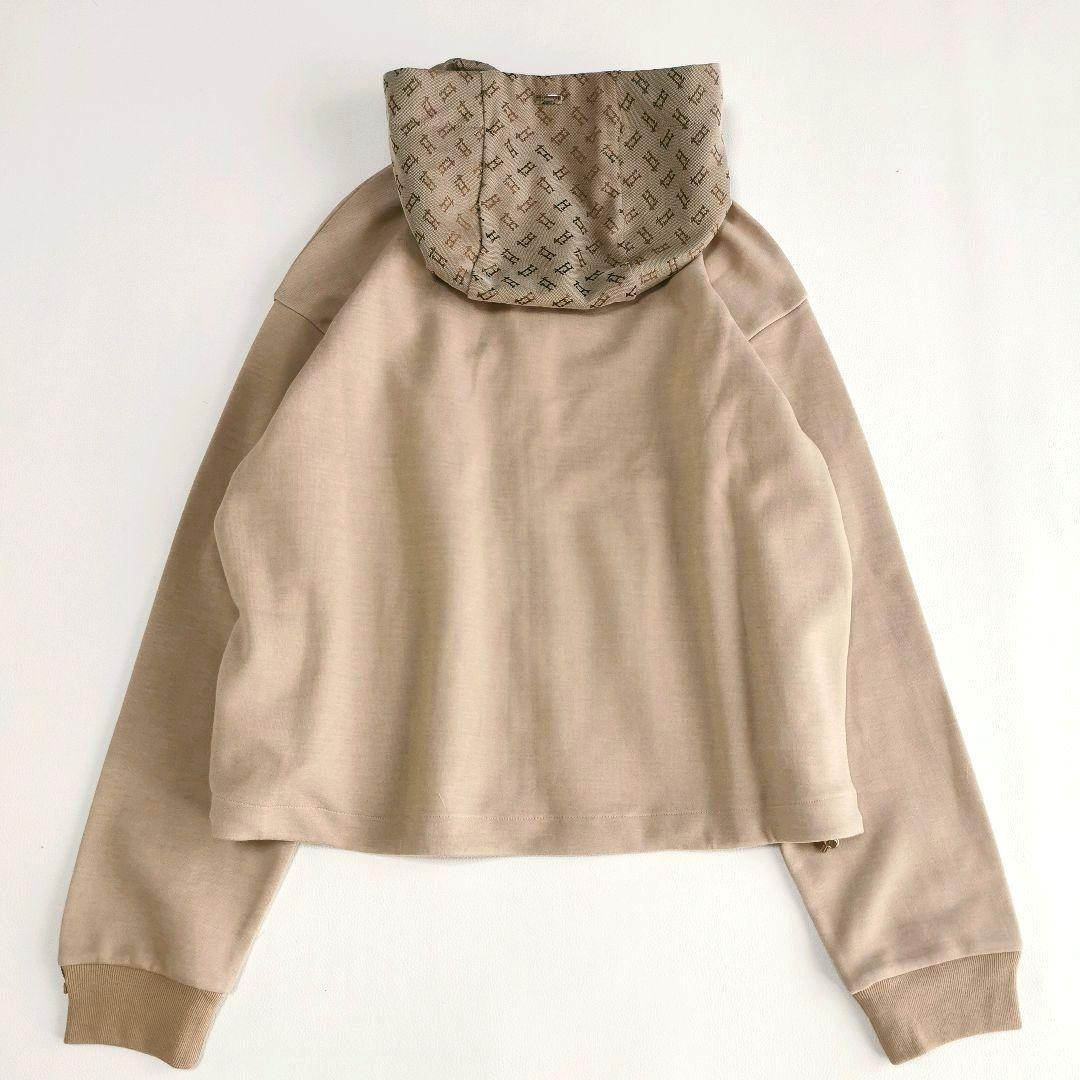 【美品✨】ヘルノ モノグラム フーデッドカーディガン キャメル 42