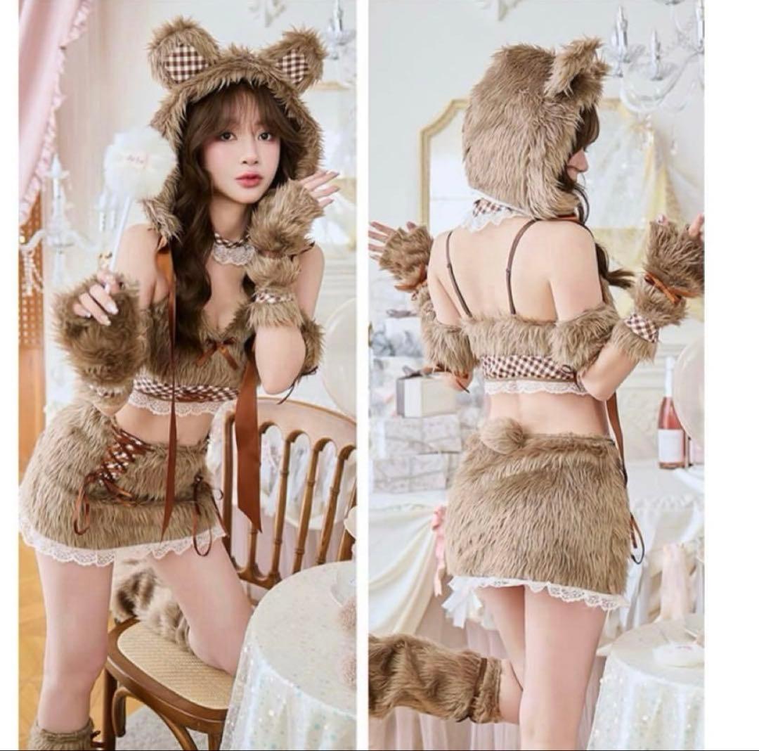 マリームーン　テディベアギンガムファーセットアップ9点セット