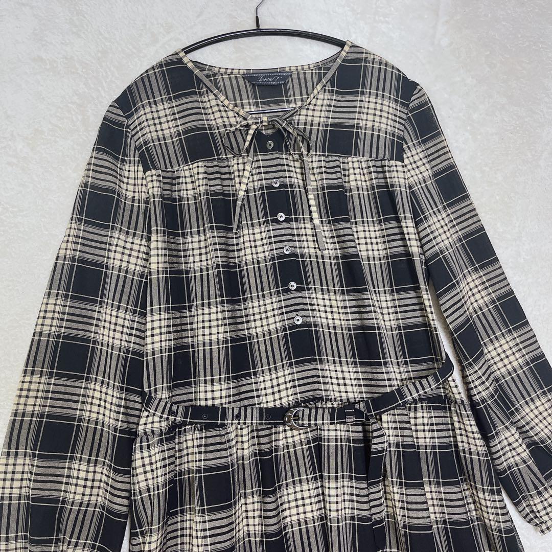 美品◆リゼッタ　チェック　長袖　ロングワンピース