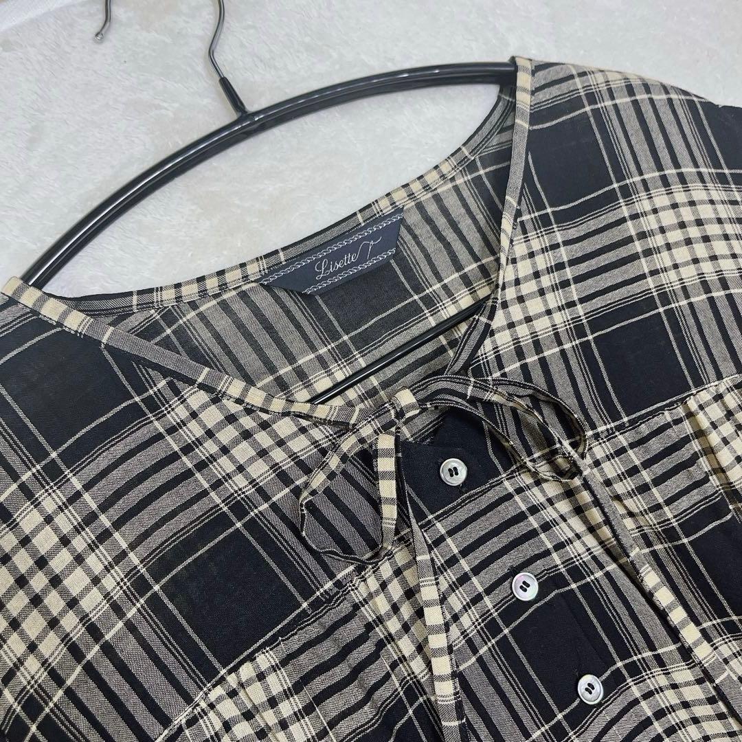 美品◆リゼッタ　チェック　長袖　ロングワンピース