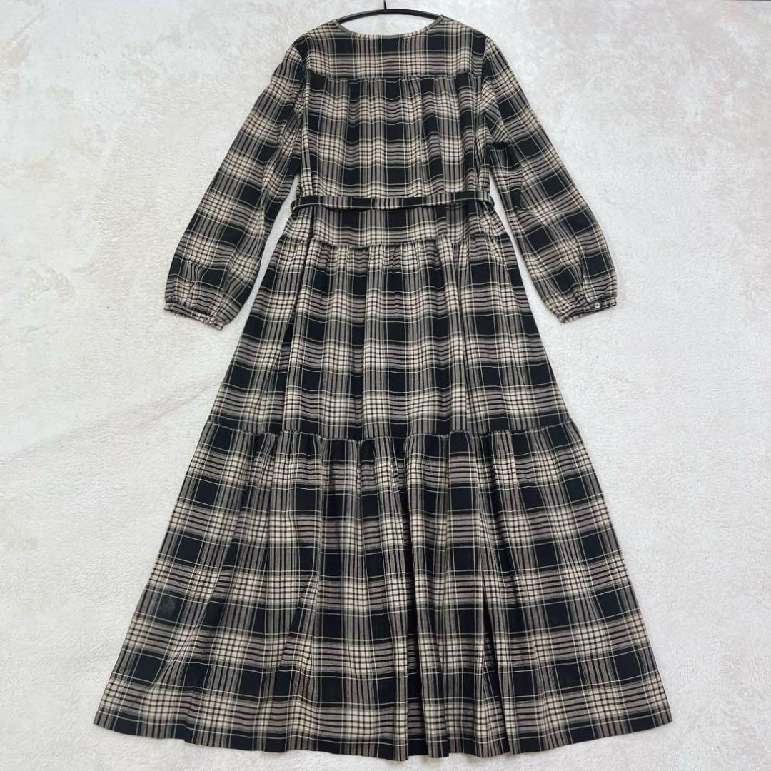 美品◆リゼッタ　チェック　長袖　ロングワンピース