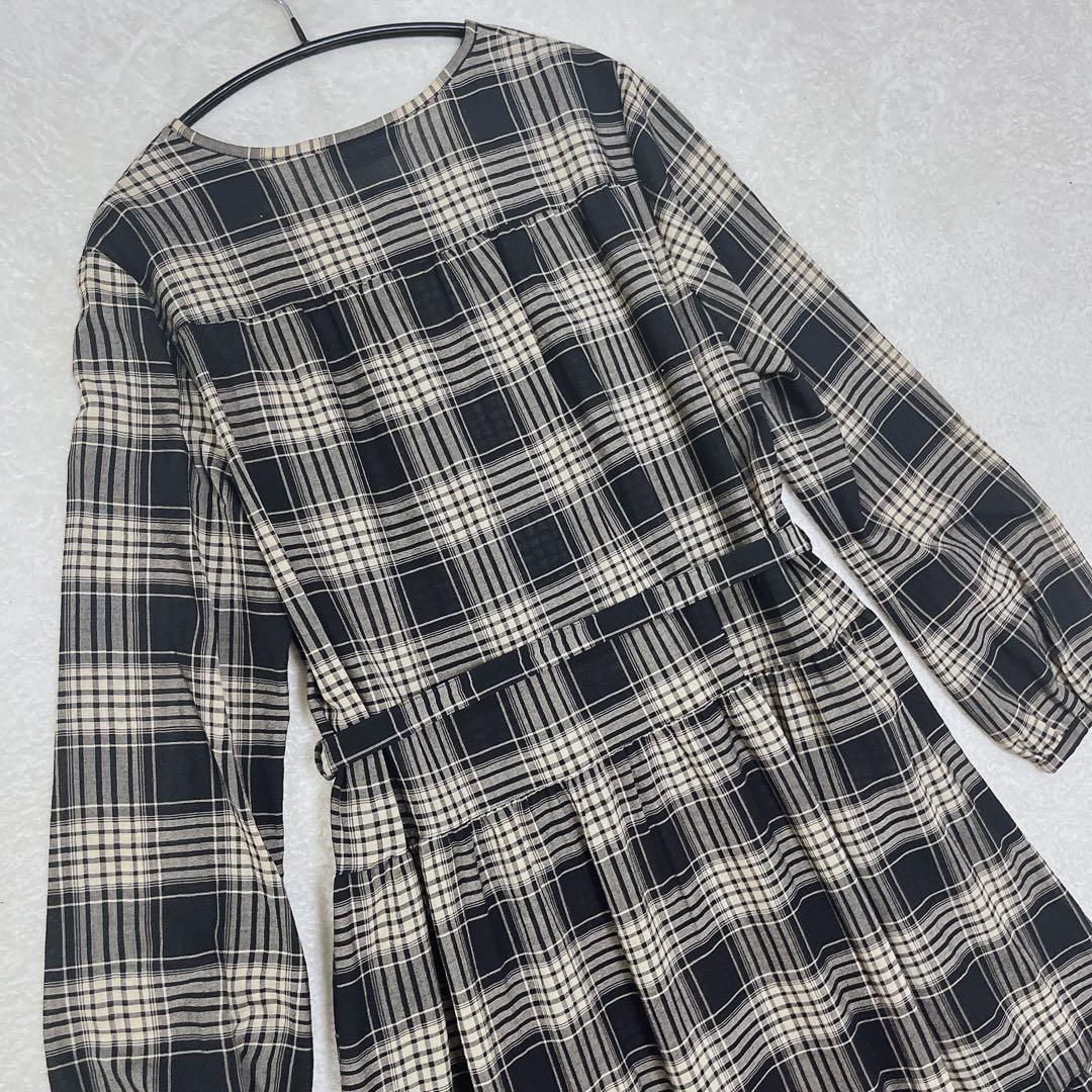 美品◆リゼッタ　チェック　長袖　ロングワンピース