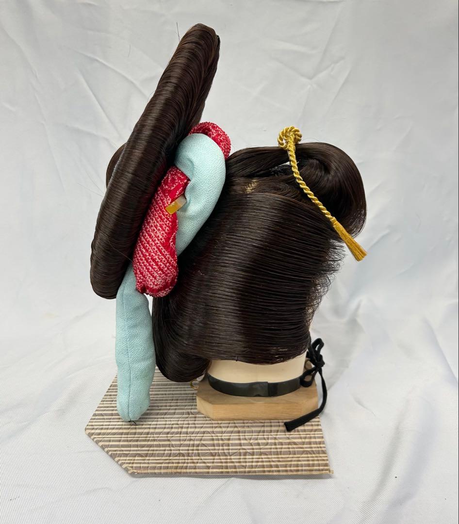 日本髪かつら　大衆演劇かつら　花魁　辰巳8号(中〜中大サイズ)自然色　かのこ付き