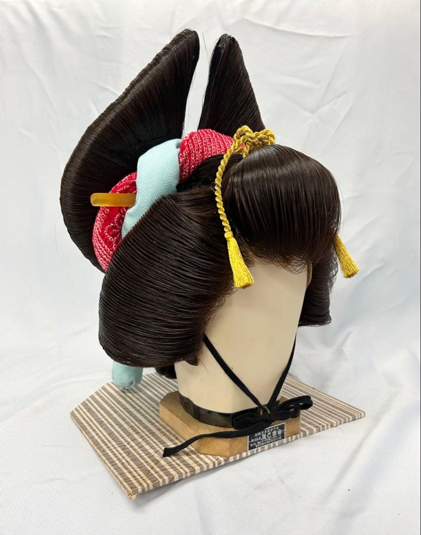 日本髪かつら　大衆演劇かつら　花魁　辰巳8号(中〜中大サイズ)自然色　かのこ付き